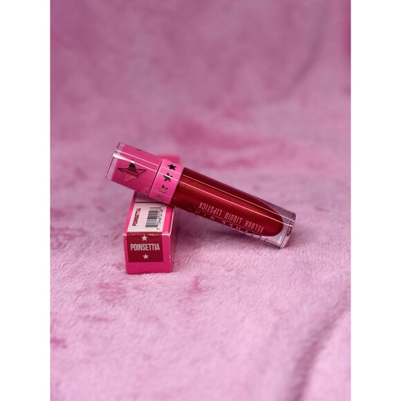 New! Poinsettia Jeffree Star Velour Liquid Lipstick VLL NWT NIB Red Metallic - Picture 2 of 6